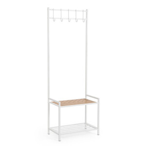 Cuier hol otel alb mdf maro 64,5x37,5x180h