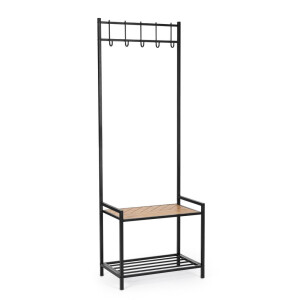 Cuier hol otel negru mdf maro 64,5x37,5x180h