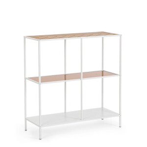 Consola otel alb mdf natur Haldor 82x33x85h