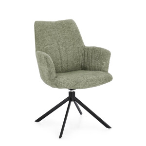 Set 2 fotolii otel negru textil verde olive Alexander 62x64x92 cm