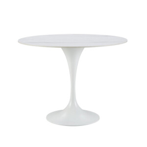 Masa rotunda otel portelan alb Roni 100x75 cm
