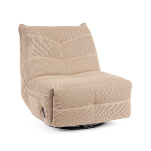 Fotoliu recliner otel negru textil ivoire Gitta 88.5x107x93.5 cm