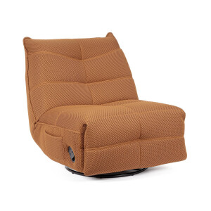 Fotoliu recliner otel negru textil maro cupru Gitta 88.5x107x93.5 cm