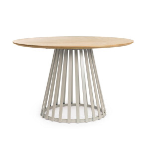 Masa rotunda otel taupe mdf natur Cillian 120x76 cm