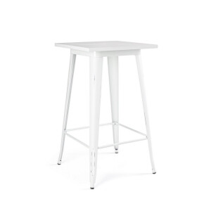 Masa bar otel alb vintage Minnesota 60x60x103h