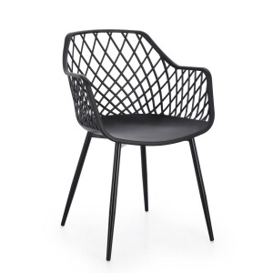 Set 4 scaune otel plastic negru Optik 58x54x85.5 cm