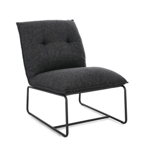 Fotoliu otel textil negru Galene 60x85.5x72 cm