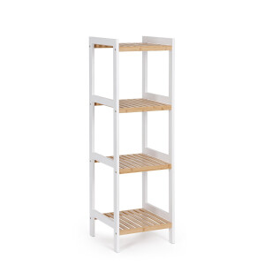 Raft pardoseala mdf alb bambus natur Brooklyn 34x33x110 cm
