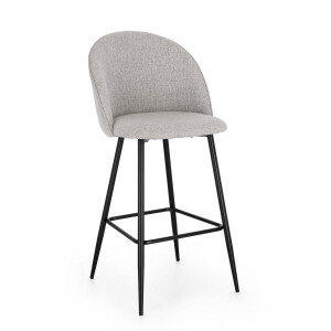 Set 2 scaune bar otel negru textil gri Tanya 51x52x107 cm