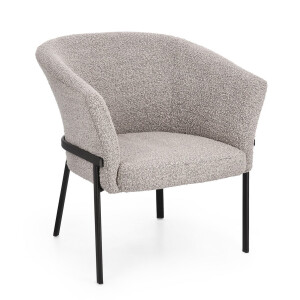 Fotoliu otel negru textil gri Puka 70x71x78 cm