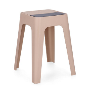 Set 4 tabureti polipropilena gri roz Hobbit 36.5x36.5x46.5 cm