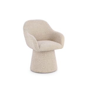 Fotoliu rotativ textil buclat bej Antara 58x60.5x81.5h