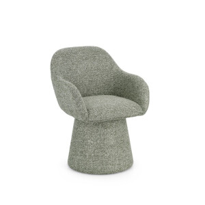 Fotoliu rotativ textil buclat verde Antara 58x60.5x81.5h