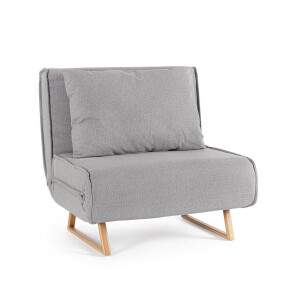 Fotoliu extensibil otel textil gri Colton 90x86x88 cm