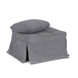 Taburet extensibil, pat gri inchis Barney  70x70x44h , 70x194x44h