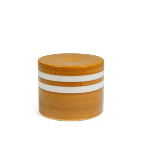 Masuta cafea ceramica maro alba Zalem Ø42x34h