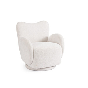 Fotoliu rotativ textil alb Harper 78x76x80h