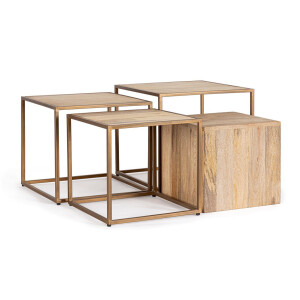 Set 4 masute Jaidev 38x38x36 cm; 42x42x39 cm; 46x46x42 cm; 50x50x45 cm