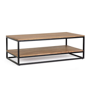 Masuta lemn maro otel negru Nartan 118x60x40 cm