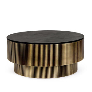 Masuta mdf lemn mango auriu negru Virat 90x40 cm