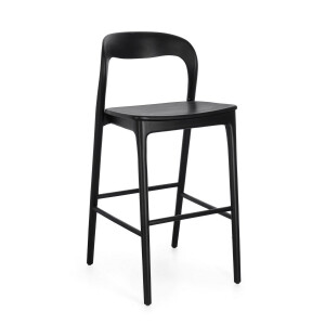 Scaun bar lemn negru Miley 48x51.5x102 cm