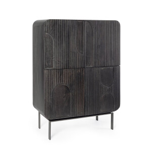 Comoda lemn mango negru Odissa 90x42x120 cm