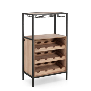 Suport sticle vin, pahare Isaac 51x30x91 cm