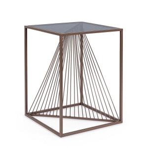 Masuta otel sticla neagra Espiral 40x40x56 cm