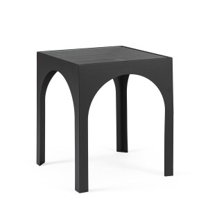 Masuta otel negru sticla Archie 45x45x55 cm