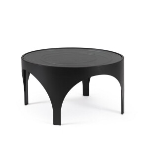 Masuta otel negru sticla Archie 70x38 cm