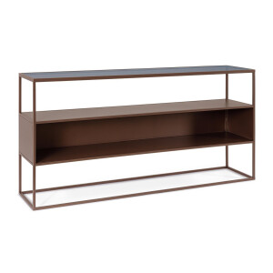 Consola otel maro coin sticla Godric 140x30x72 cm