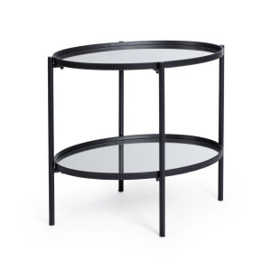 Masuta cafea otel negru sticla Jens 64x44x55,5h