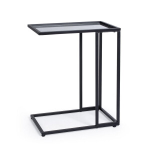 Masuta cafea otel negru sticla Niklas 48x30x60 cm