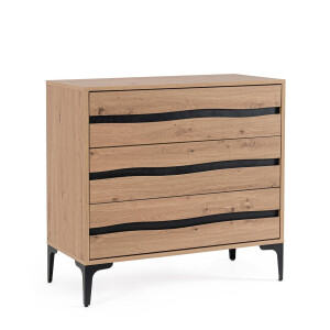 Comoda mdf natur otel negru Melys 80x40x78h