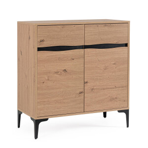 Comoda mdf natur otel negru Melys 80x40x87h