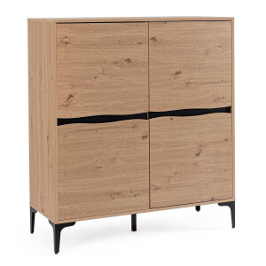 Comoda mdf natur otel negru Melys 100x40x115h