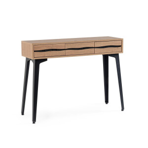 Consola mdf natur otel negru Melys 100x30x75h