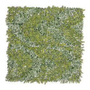 Panou plante artificiale albe verzi 100x100 cm