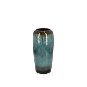 Vaza flori teracota glazurata verde maro Coira Ø26x50h