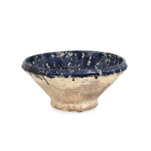 Bol decorativ teracota albastra natur Rune Ø26x13h