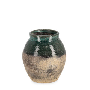 Vaza flori teracota verde maro Rune Ø18x19,5h
