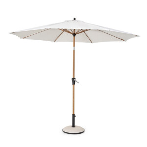 Umbrela gradina textil alb otel natur Palinuro Ø300x246h