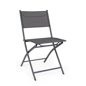 Set 4 scaune gradina, terasa otel textilen gri charcoal Martinez 46x58x80h