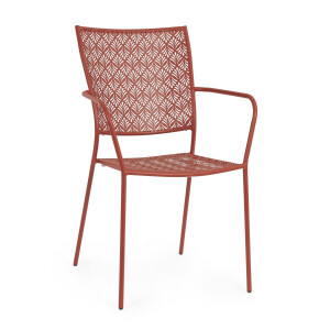Set 4 scaune otel caramiziu Lizette 54x55x89 cm