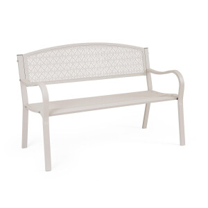 Banca gradina otel bej Lizette 123x55x84 cm