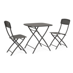 Set mobilier gradina otel gri Yvonne 44x50x85h ; 70x70x72h