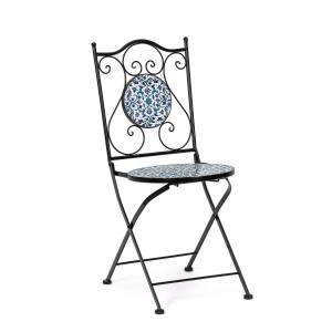 Set 2 scaune gradina otel ceramica Samos 38x46x92 cm