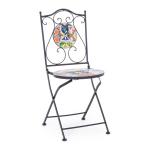 Set 2 scaune gradina otel ceramica Paloma 39x47x92 cm