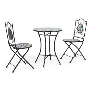 Set mobilier gradina otel ceramica multicolora Positano 38x38x92h ; ø60x75h