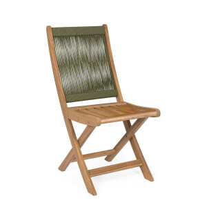 Set 2 scaune gradina, terasa lemn acacia textil verde olive Danubio 42x61x90h